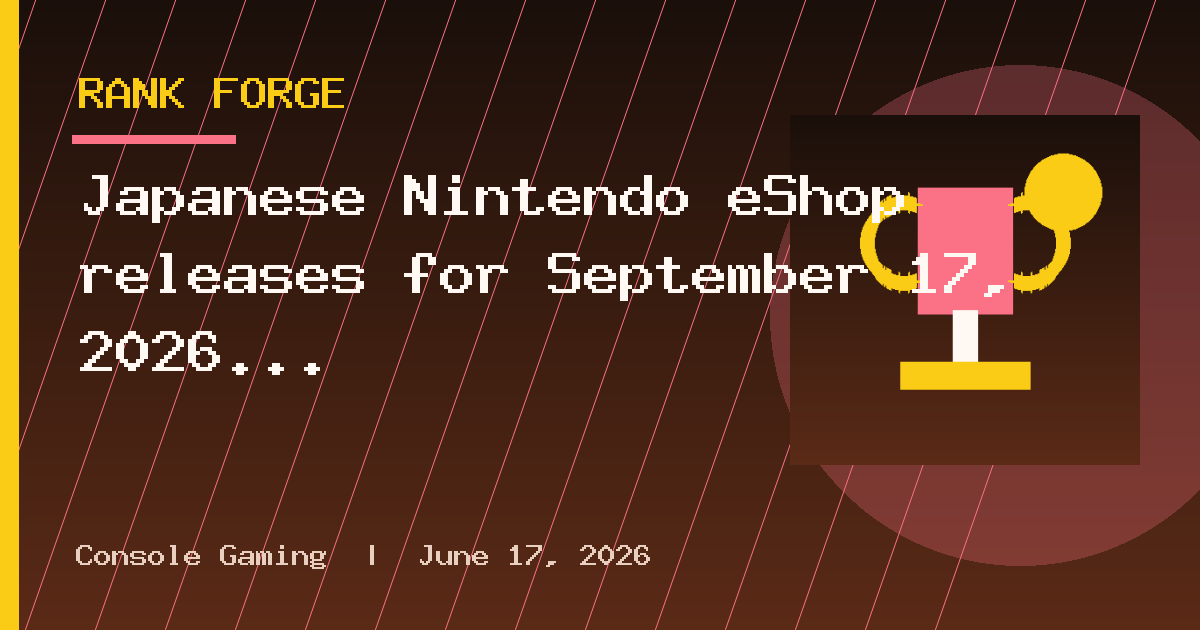 Japanese Nintendo eShop releases for September 17, 2026