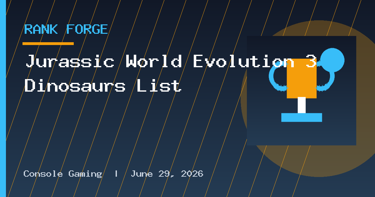 Jurassic World Evolution 3 Dinosaurs List