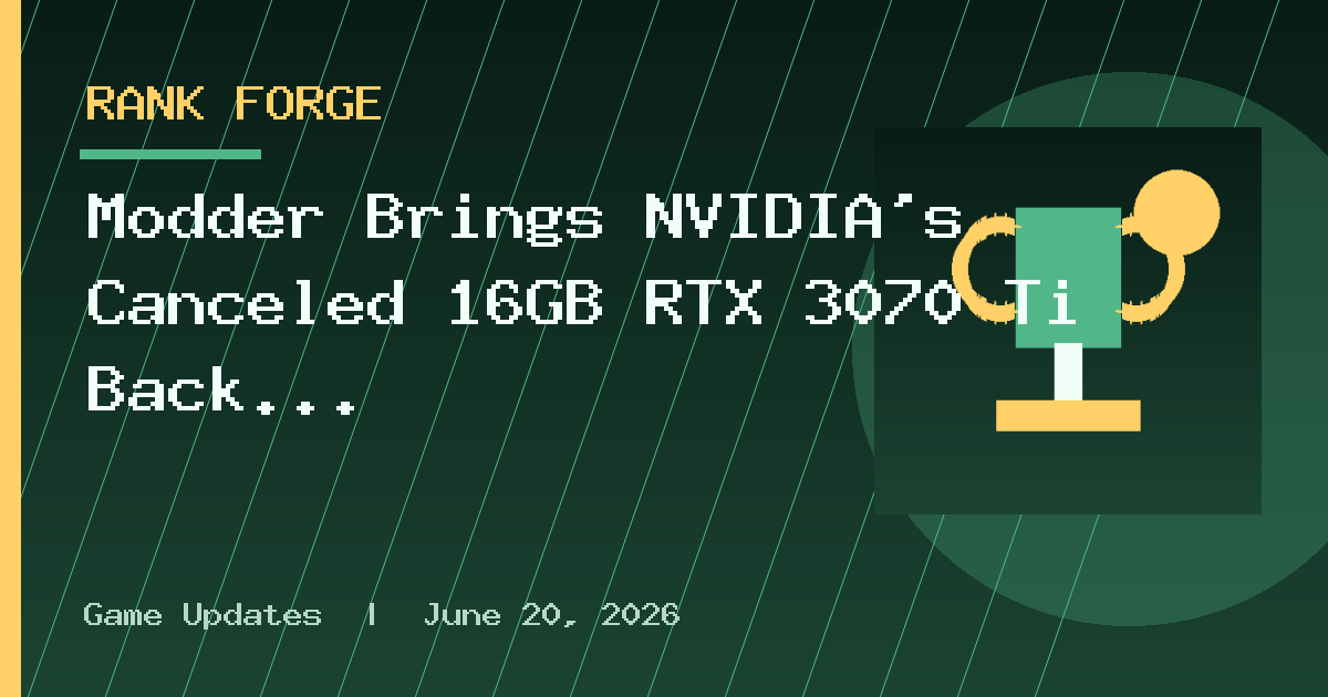 Modder Brings NVIDIA's Canceled 16GB RTX 3070 Ti Back to Life