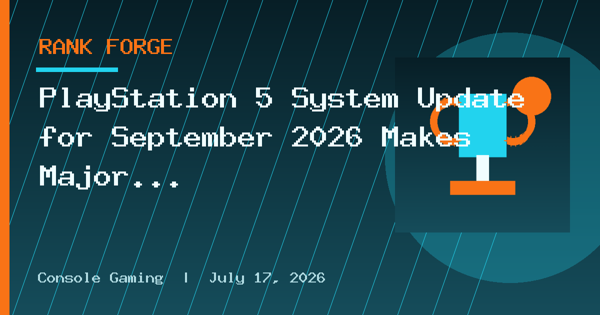 PlayStation 5 System Update for September 2026 Makes Major Changes