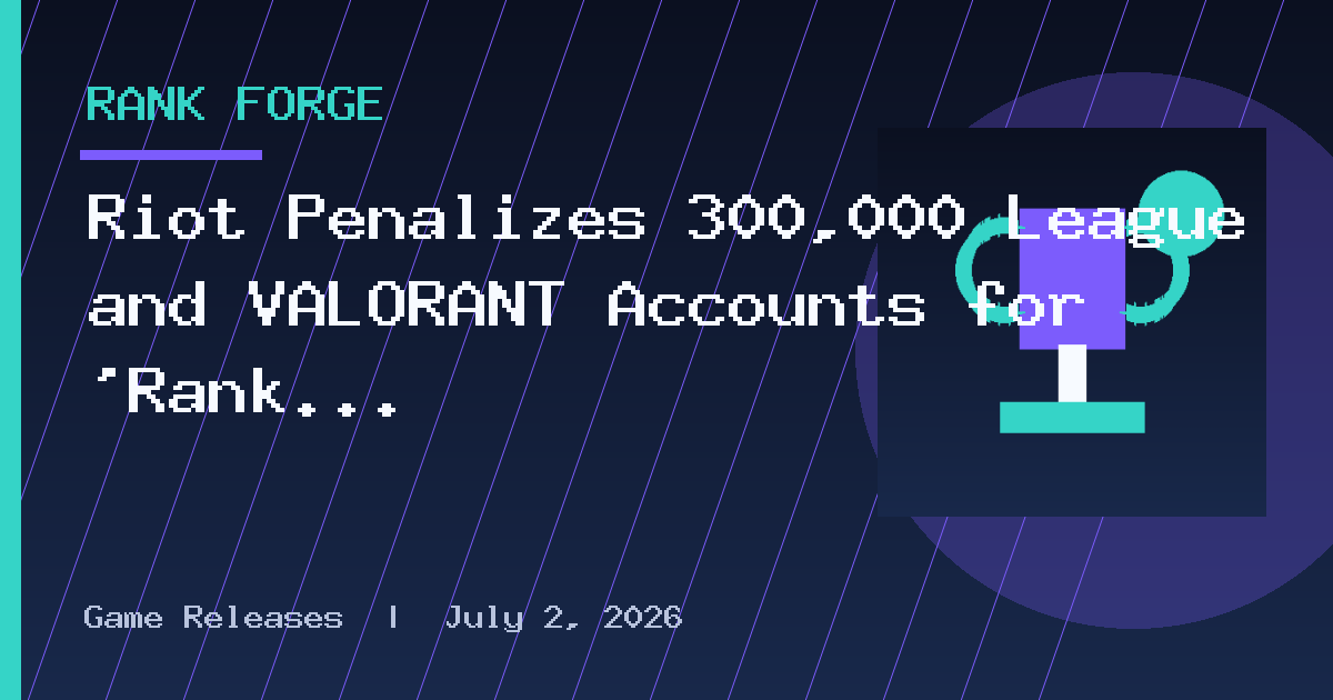 Riot Penalizes 300,000 League and VALORANT Accounts for ‘Rank Manipulation